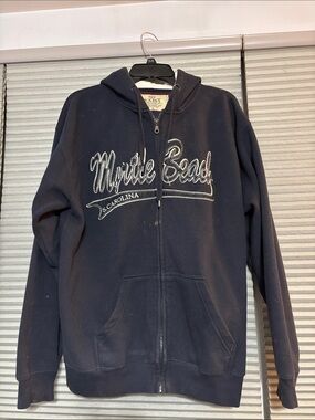 Exist Navy Blue Zip Hoodie with Cream Lining